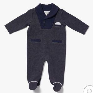 Miniclasix Boys Shawl Collar Footie